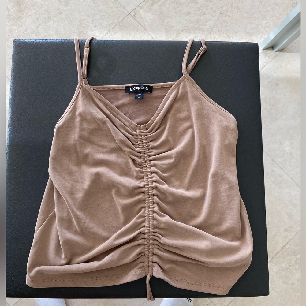 Nude Scrunched Tank Top